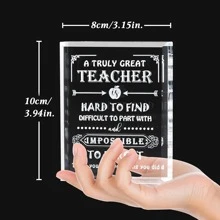 1 pieza Regalo de agradecimiento para maestros, Agradecimiento al maestro, Placa decorativa de acrílico para escritorio, Regalo del Día del Maestro, Regalo de cumpleaños para maestros, Regalo de graduación, Regalo del Día de la Madre, Regalo para maestras, Regalo conmemorativo, Decoraciones de graduación 2025