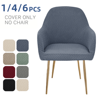 Curved Back Chair Slipcover,Jacquard Dining Chair Covers,Stretch Dining Room Arm Chair Covers Slipcovers Set Of 6/4/1 Curved Back Kitchen Chair Cover Modern Arc Shaped Armrest Counter Height Bar Stools Covers For Kitchen Party Banquet