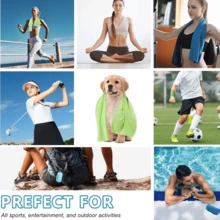 2pcs Absorbent Towels (24" X 12"), Microfiber Cooling Towels - Soft Breathable Gym Towels For Sports, Yoga, Workout, Silicone Case Set, Travel Microfiber Towels, Bath Towels, Beach Towels, Beach Essentials, Pool Accessories, Swimming, Camping, Sweat Towels, Quick Dry Lightweight Neck Wrap (Random Color) - Multicolor - View 7