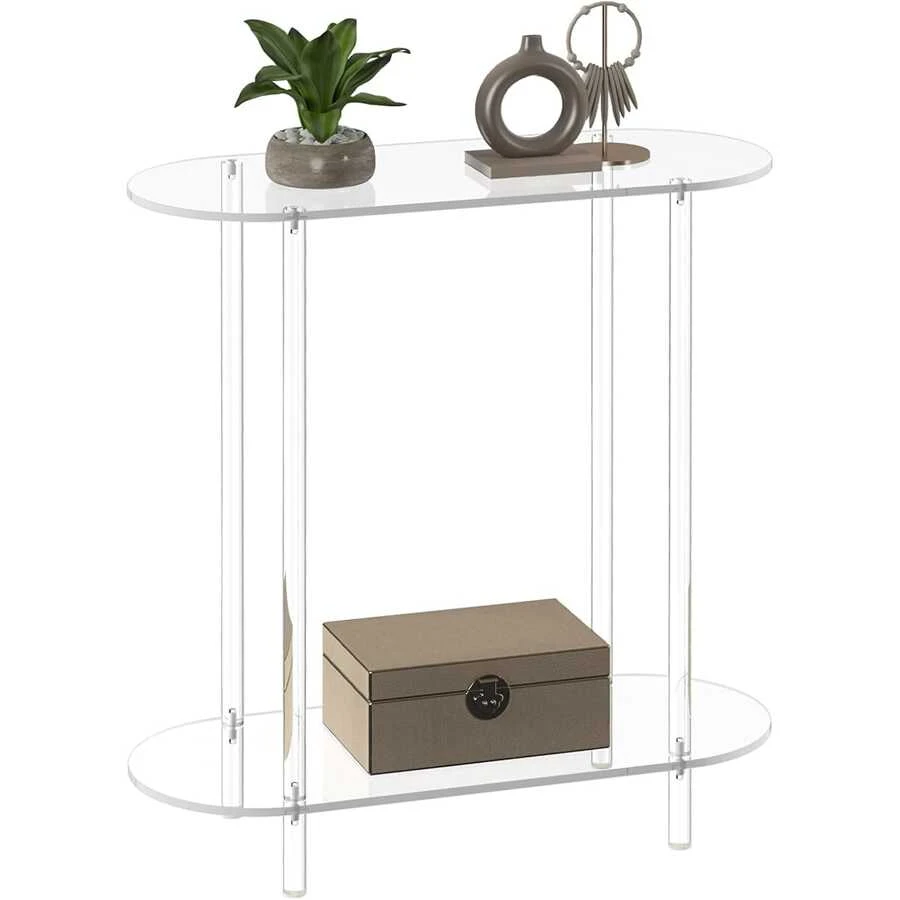 1 Stück klare/schwarze/farbige schmale Acryl Regalkonsole, geeignet für Sofa, Eingangsbereich, Flur, Wohnzimmermöbel, freistehend, einfacher Aufbau