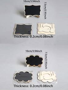 1/4/10 件迷你黑板公告板，带支架的黑板，适合留言展示板，小木黑板，适用于婚礼、生日派对、桌号、家居装饰、食品标志和特殊活动装饰、芝士蛋糕标签圣诞节和万圣节装饰、圣诞节 - 彩色 - 查看 4