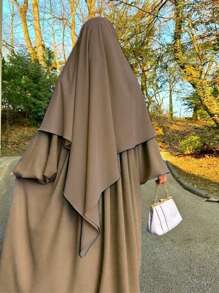 Nida-Stoff-Einzelschicht Tie-Up Gebetsmantel, atmungsaktiver praktischer Hijab für Frauen, geeignet für den täglichen Gebrauch, Frühling/Sommer/Herbst