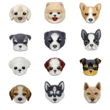 1 Peça Diversos Remendos Bordados Criativos de Moda em Estilo Cartoon, Acessórios de Aplicação a Ferro com Cabeça de Cachorro, Decorações DIY para Roupas, Adesivos - como foto - Visão 1