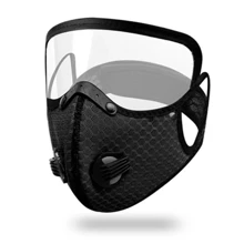 Máscara con gafas anti-vaho de carbón activo para ciclismo, máscara de bicicleta a prueba de polvo y viento con válvula de aire; nueva máscara de bicicleta con filtro, máscara a prueba de polvo con filtro de carbón activo reemplazable, máscara reutilizable para hombres y mujeres