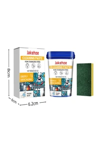 100g Multipurpose Gentle Cleaning Paste, Suitable For Stainless Steel, Cooktop, Oven, Range Hood Cleaning, Rust Remover, Lightweight, You May Want To Order Multiple Units Based On Your Need (Random New/Old Packaging)