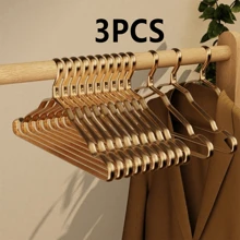 3/5/10pcs Space Aluminum Alloy Hanger Household Clothes Hanger Non-Slip Traceless Clothes Holder Stainless Steel Clothes Hanger Light Luxury Gold Anti-Slip
