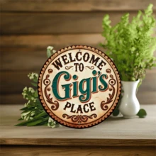 1 placa de parede de metal estilo vintage "Bem-vindo" 20x20 cm, decoração redonda de metal, adequada para casa, cozinha, café, bar e jardim - presente exclusivo para amantes de jardinagem e café - Multicolorido - Ver 9