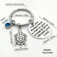 1 pièce Porte-clés tortue de mer pour femmes et hommes, porte-clés avec pierre de naissance, accessoires tortue, bijoux de fête, cadeaux d'anniversaire pour elle, accessoires de voiture, charm de sac à dos pour l'école