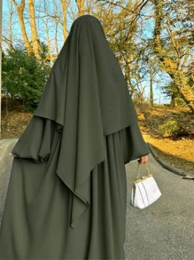 Nida-Stoff-Einzelschicht Tie-Up Gebetsmantel, atmungsaktiver praktischer Hijab für Frauen, geeignet für den täglichen Gebrauch, Frühling/Sommer/Herbst