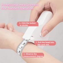 1 pièce Ruban à mesurer de taille précision automatique blanc, ruban à mesurer souple rétractable à double face de type Y, règle de poche mini pour usage domestique