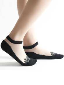 6/12 Paar Damen transparente Glasfaser Socken, einfarbige atmungsaktive Kurzsocken, durchscheinend, geeignet für Frühling, Sommer, Alltag und Freizeitbekleidung