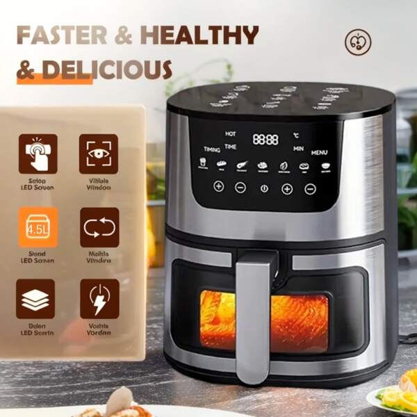 SOKANY Air Fryer,Large Capacity Electric Air Fryer & Oven Combo - Easy Bake & Fry, Plug,Smart Visual Touch Screen, Oil-Free Multifunctional Cooking, Crispy Skin, Baking, Reheating, Fast And Easy To Use - Healthy Eating Made Simple