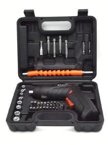 1pc 47-Piece Electric Screwdriver, Multifunctional Household Folding Lithium-Ion Screwdriver, Rechargeable Mini Screwdriver Set
