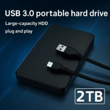 2TB High Speed Portable Portable Hard Drive, High Capacity High Speed Mobile Hard Drive, Portable 2TB, Minimalist Design, Reliable Storage, For Gamers, Students, Professionals, Compatible Model, (USB 3.0) - 2TB - Xem 1