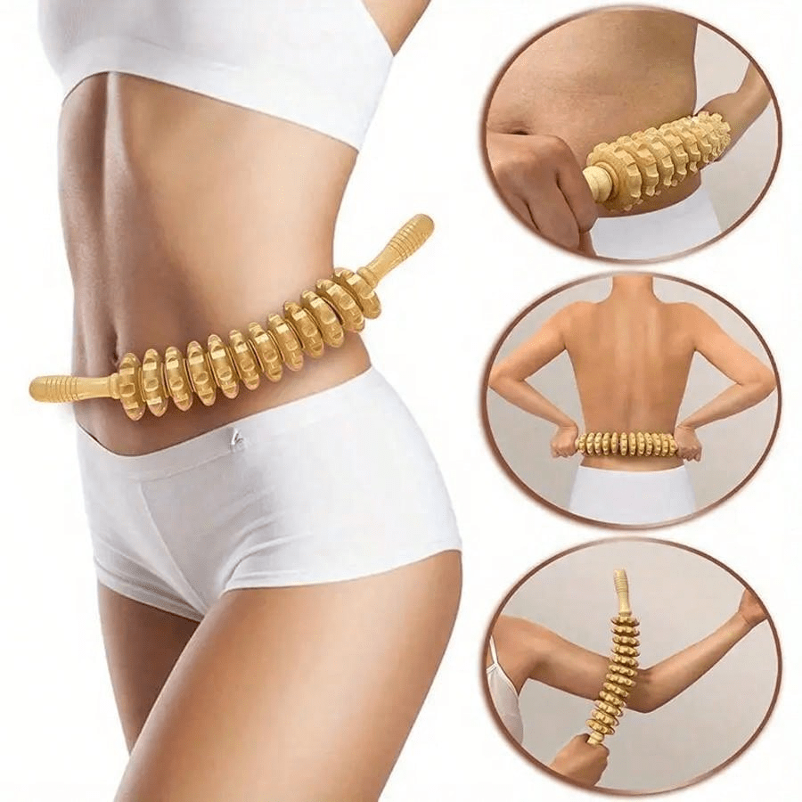 1 pièce de masseur en bois cintré, rouleau manuel avec 12 points de déclenchement pour le traitement manuel du corps, masseur de groupe musculaire en nid d'abeille fascia (expédié au hasard pour le cintrage et le non cintrage). Soins du corps pour le voyage, les sports, l'extérieur, fournitures de retour à l'école