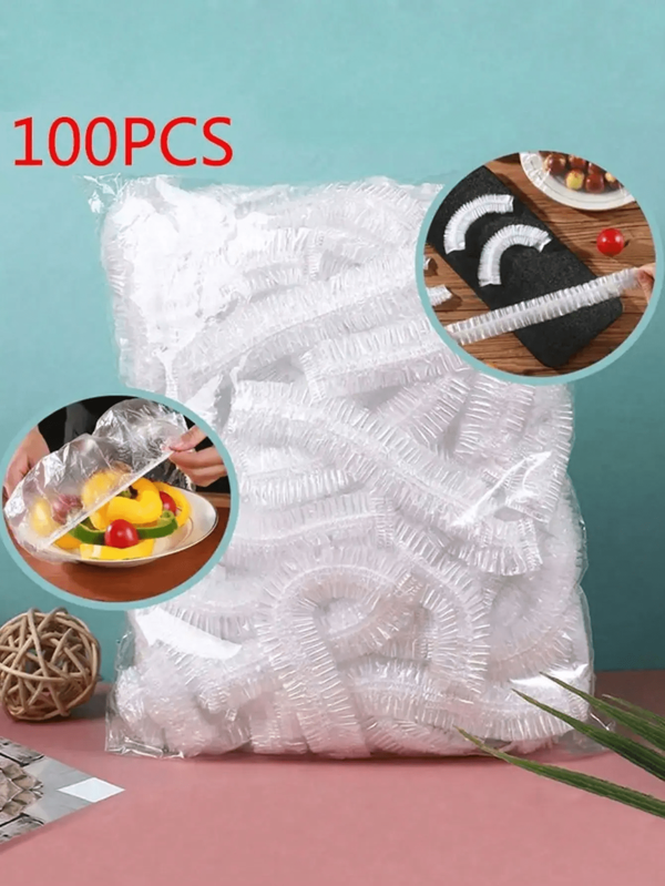 50/100/200 Stücke vergrößerte und verstärkte Einweg-Lebensmittel-Plastikverpackung, Duschkopfabdeckung, Mehrzweck-Einweg-Schrumpfbeutel, Einweg-Schuhüberzug, verstärkte Küchen-Plastikverpackung, Haushalts-Kühlschrank-Lebensmittel-Konservierungsabdeckung