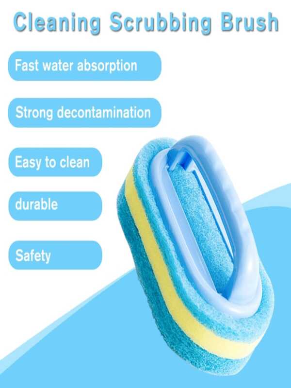 Juego de 3 cepillos de limpieza multiusos - Mango de polipropileno no eléctrico manual, estropajo para paredes y azulejos de la piscina, apto para piscina, cocina, baño, sala de estar y coche, herramienta de limpieza doméstica esencial