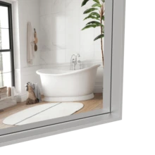 Simple-60*36" Oversized Modern Rectangle Bathroom Mirror With Silver Frame Decorative Large Wall Mirrors For Bathroom Living Room Bedroom Vertical Or Horizontal Wall Mounted Mirror With Aluminum Frame-7007 - Multicolor - View 9
