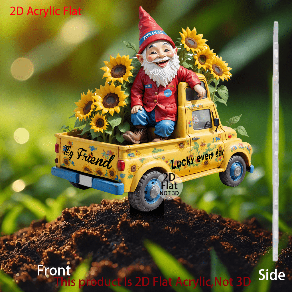 1pc 2D Acrylic Vibrant Garden Yard Decoration, Classic Fairy Tale Fantasy Acrylic Fairy Ornament, Outdoor Holiday Decor, Suitable For Potted Plants, Ground Stake, No Power Or Electricity Needed