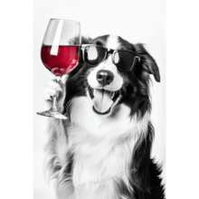 1PC Funny Dog Drinking Beer Wine Wall Art Terrier Samoyed Alcohol Humor Poster Dog Lover Decor For Kitchen Home Optional Frame - Multicolor - View 17