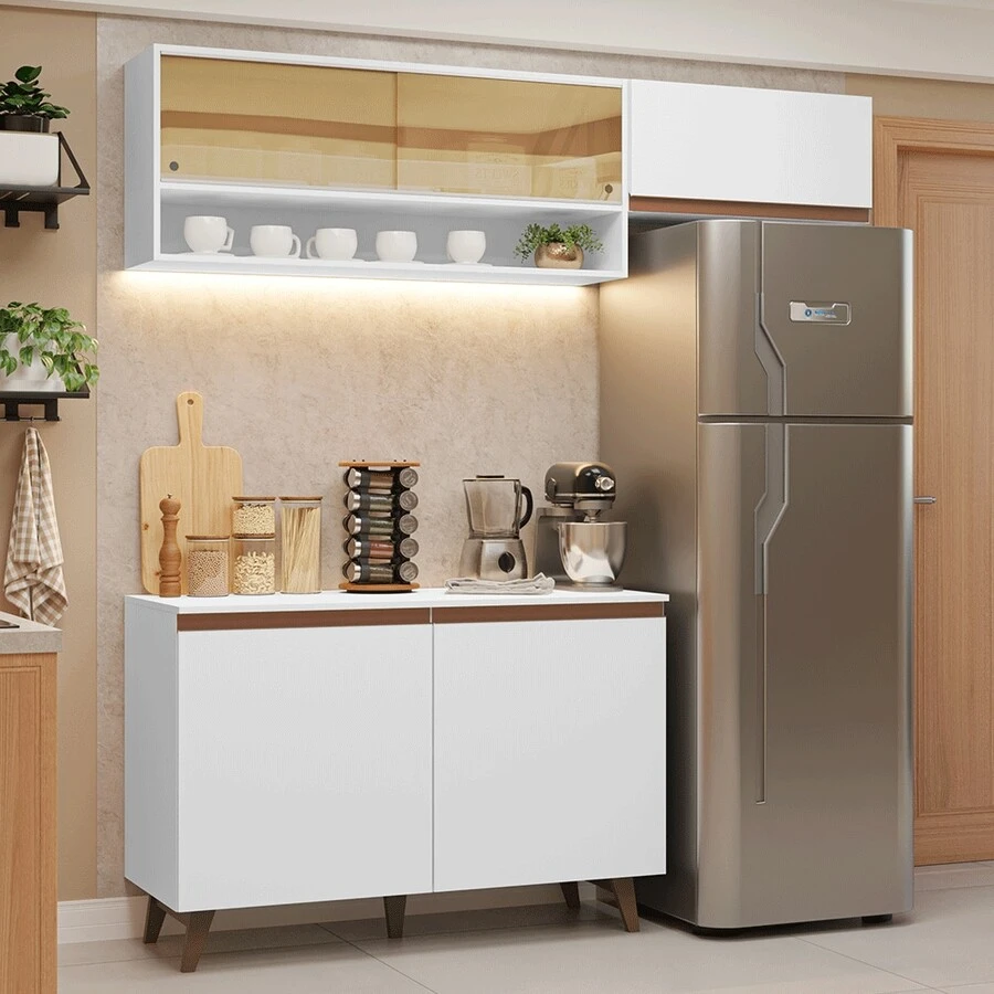 Complete Modular Kitchen Madesa Reims 190cm White Color 07 - White - View 1