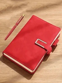 1 Stück neutraler Kugelschreiber + A5 Notizbuch mit Gummiband, hochwertiges Merkbuch, dickes Geschäftsnotizbuch Schulmaterial, Schulanfang