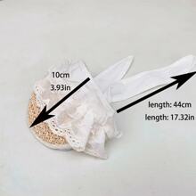 New Spring/Summer Pet Lace Sunhat, Black Bow/White Lace Edge Styles Available, Suitable For Medium And Small Dogs Like Poodle, Bichon Frise, Also For Medium And Small Cats Like Ragdoll, Siamese, Devon Rex