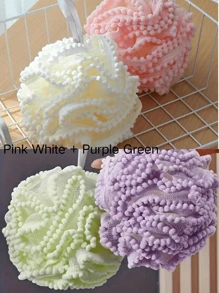 2/4 paquetes Bola de baño, Pad de malla con flores para escrubir en el baño, Bola esponja exfoliante para el Body, Bola de malla de ducha con cepillo de masaje, Esponja de baño suave de malla, Accesorios de baño exfoliantes para hombres y mujeres