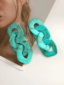 1 Paar übertriebene minimalistische Acryl geometrische geschichtete Tropfen-Ohrringe, geeignet für Frauen für den täglichen Gebrauch, Dates, Partys
