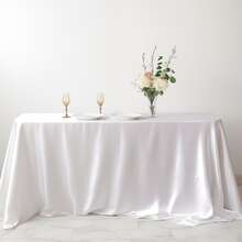 1件白色婚礼餐厅桌布，防皱圆形桌布，适用于用餐、宴会、派对，可机洗