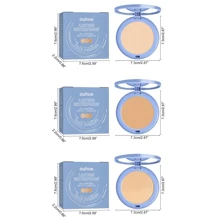 Polvo compacto multicolor, de larga duración, resistente al agua y al sudor, control de grasa, ligero, transpirable, apto para todos los tonos de piel, incluye borla, regalo ideal para maquillaje natural