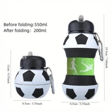 550 Ml/18.6 Oz/2025 Outdoor Silicone Water Cup - Soccer Basketball Water Bottle -Collapsible Silicone Sports Cup For Gym Travel Kids, Football Design Reusable - -Leak Proof (Euro Cup Gift)-Football Water Bottle-Collapsible Silicone Sports Cup For Soccer-Kids Soccer Ball Water Bottle-Foldable Silicone Cup For Boys Girls School Sports- - Birthday Christmas Gift Ideas-Back To School - Multicolor - View 16