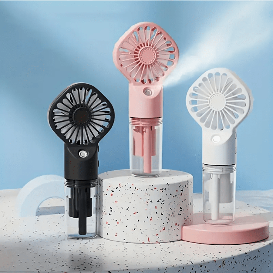 Rechargeable Handheld Spray Fan With USB Charging, Portable Mini Cooling Fan With Water Spray Function, Lightweight And Quiet, Suitable For Both Indoor And Outdoor Use