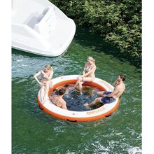 CuisinSmart 8FT Round Inflatable Floating Dock,6 Inch Hammock Tanning Pool With PVC Construction Supports 4-7 Adults Perfect For Lakes,Pools,Oceans Quick Inflate/Deflate - Blue - View 5