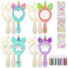 12pcs Unicorn DIY Party Favor Set - Includes Unpainted Mirrors And Unicorn Themed Party Gifts, Suitable For Princess Parties, Birthdays, And Bridal Showers, A Fun DIY Project Perfect For Bachelorette Parties