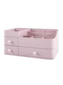 Stackable Makeup Organizer - 2-In-1 Storage Box For Vanity & Desk (With Drawer For Brushes/Jewelry/Lipsticks), School Supplies, Back To School