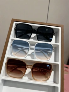 3副女士方形高端街头风格海滩旅行骑行钓鱼时尚眼镜