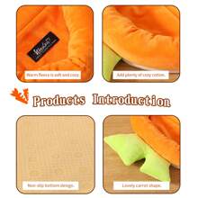 ITANDME Kaninchenbett, Meerschweinchenbett, Meerschweinchenmatte, karrottenförmiges Kaninchenbett, geeignet für Kleintiere, warm & kuschelig, passend für Meerschweinchen, Streifenhörnchen, Eichhörnchen, Igel und andere Kleintiere