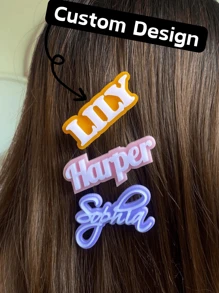 1 Pc Personalized Name Hair Clip Cute - Name Alligator Clip - Custom Barrette - Girl Hair Clip - Christmas Gift - Princess Hair Clip