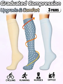 3 Pairs Compression Socks Women Best Rated Long Leg Socks Calf Socks For Men & Women Spring, Summer And Autumn Sports Outdoor Running