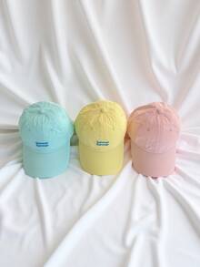 1pc Soft Top Candy Color Fashionable Letter Printed Baseball Cap, Breathable Sun Protection Hat For Women, Suitable For Spring/Summer Outdoor Activities, Travel - Letter Quick Dry Baseball Cap - View 1
