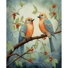 1pc/3PCS RUOPOTY Diamond Painting Two Birds Full Drills Embroidery Animal Handicraft Diy Kits Home Decoration Frameless Animals Frame Animals