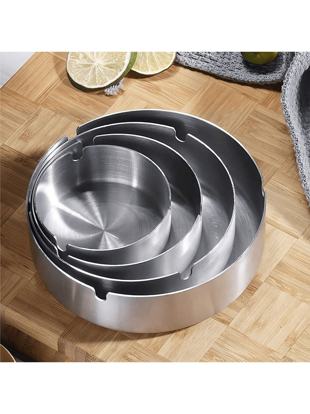 Stainless Steel Round Ashtray - 3.15/3.93/4.72 Inch Round (Silver/Gold), Portable - Suitable For Home, Hotel, Restaurant, Indoor, Outdoor