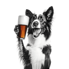 1PC Funny Dog Drinking Beer Wine Wall Art Terrier Samoyed Alcohol Humor Poster Dog Lover Decor For Kitchen Home Optional Frame - Multicolor - View 48