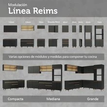 Complete Modular Kitchen Madesa Reims 190cm Black 05 - Black/Brown - View 10