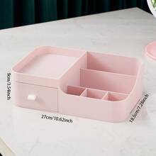 Stackable Makeup Organizer - 2-In-1 Storage Box For Vanity & Desk (With Drawer For Brushes/Jewelry/Lipsticks), School Supplies, Back To School