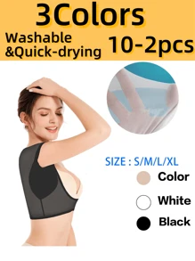 Almohadillas ultrarresistentes antitraspirantes para axilas para hombres y mujeres - 10/8/6/4/2/1 pieza de protectores de axilas invisibles, con adhesivo extra y transpirables para hiyab/tobe - Protección contra el sudor durante 24 horas en calor, gimnasio, viaje (lavable)
