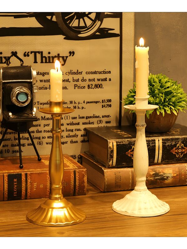 Vintage Single Candlestick Holder Decor, Hotel Wedding Restaurant Candle Light Dinner Atmosphere Decoration, Home French Romantic Roman Column Candlestick, Ramadan/Valentine's Day Decor/Valentine's Day Party Supplies