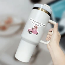 Pegatinas "El horror persiste, pero yo también" , pegatinas de hámster, pegatinas de humor para adultos, pegatinas divertidas y ingeniosas adecuadas para portátiles, teléfonos, botellas de agua, Kindle, útiles escolares, vuelta al cole - Multicolor - Ver 5