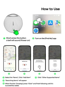 REMAX GPS Smarttracker, kabellose intelligente Anti-Verlust-Marke Ortungsgerät, funktioniert mit Apple Find-My App, für Autos, Schlüssel, Portemonnaies, Gepäck, Rucksäcke, Haustiere und mehr, Artikelfinder, austauschbare Batterie, Datenschutz, kompatibel mit iOS-System, Reisenotwendigkeiten, Familienreisen, Gepäck-Muss-Haves
